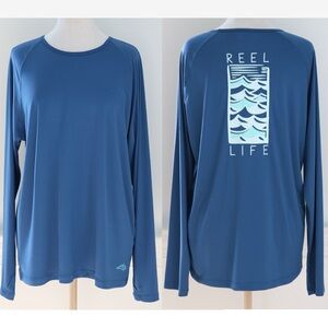 Reel Life Women’s Jax Beach Long Sleeve UV Shirt Dark Blue Rash Guard Size XXL